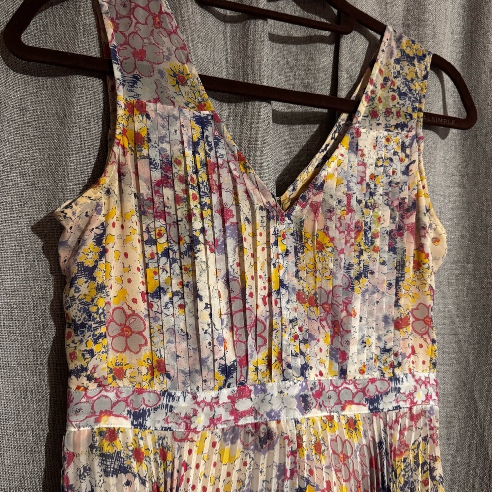 Plenty by Tracy Reese Floral Pleated Dress Size 0 Sleeveless Hi Low - Picture 3 of 14